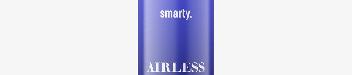 Glass bottle with airless pump mockup / blue