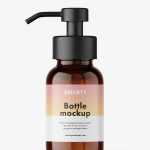 Glass bottle with foamer pump / amber