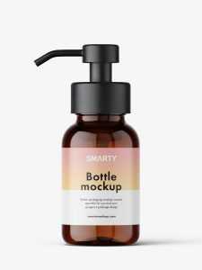 Glass bottle with foamer pump / amber