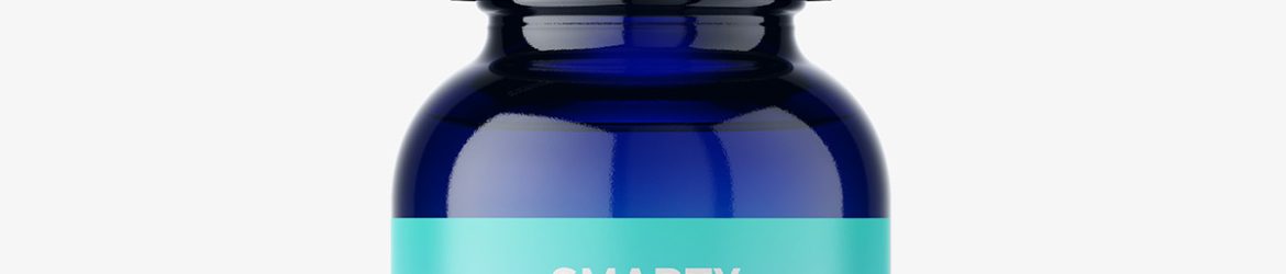 Glass bottle with foamer pump / blue