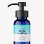Glass bottle with foamer pump / blue