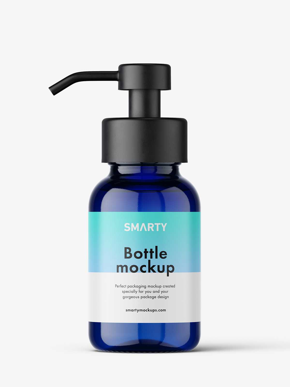 Glass bottle with foamer pump / blue