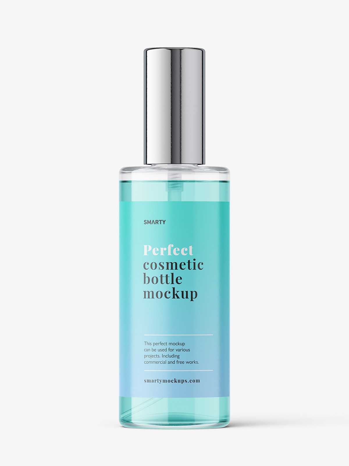 Glass bottle with mist spray mockup
