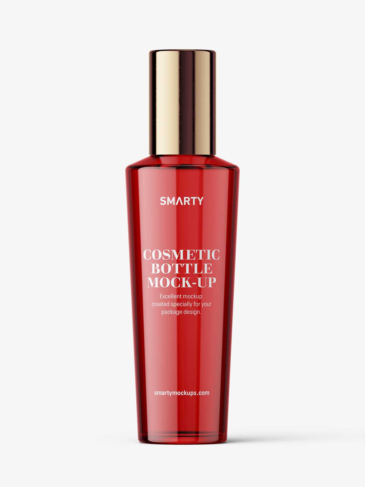 Glass bottle with silver cap mockup