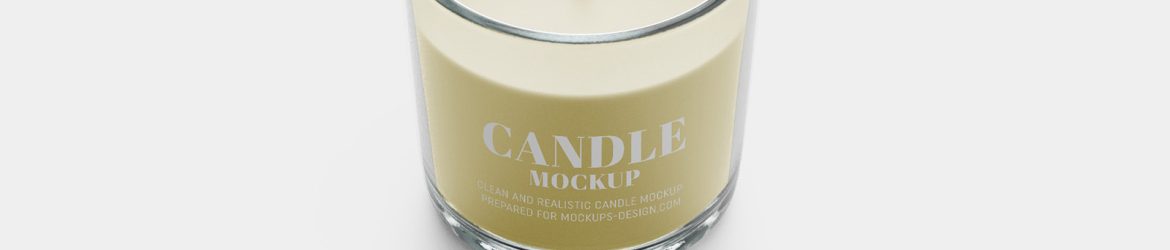 Glass candle mockup
