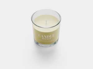 Glass candle mockup