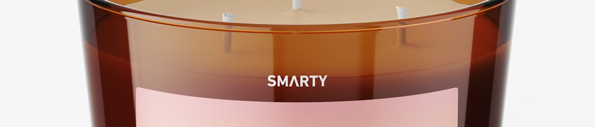 Glass candle mockup / amber