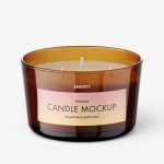 Glass candle mockup / amber