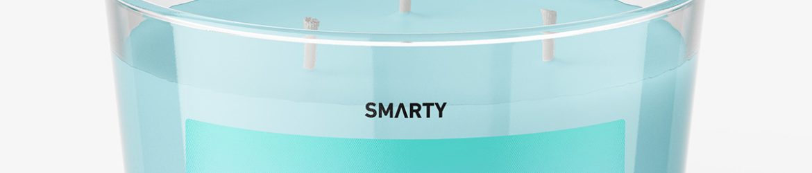 Glass candle mockup / clear