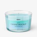 Glass candle mockup / clear