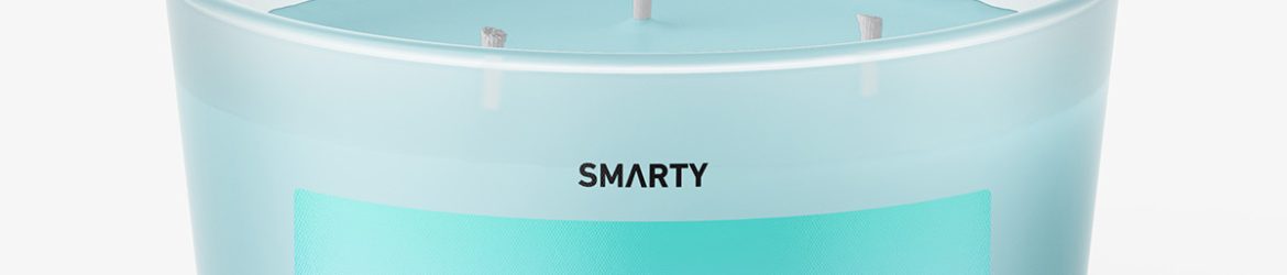 Glass candle mockup / frosted