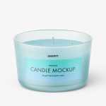 Glass candle mockup / frosted