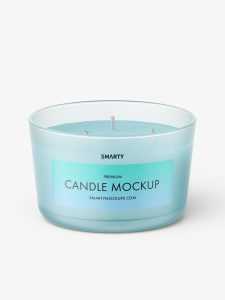 Glass candle mockup / frosted