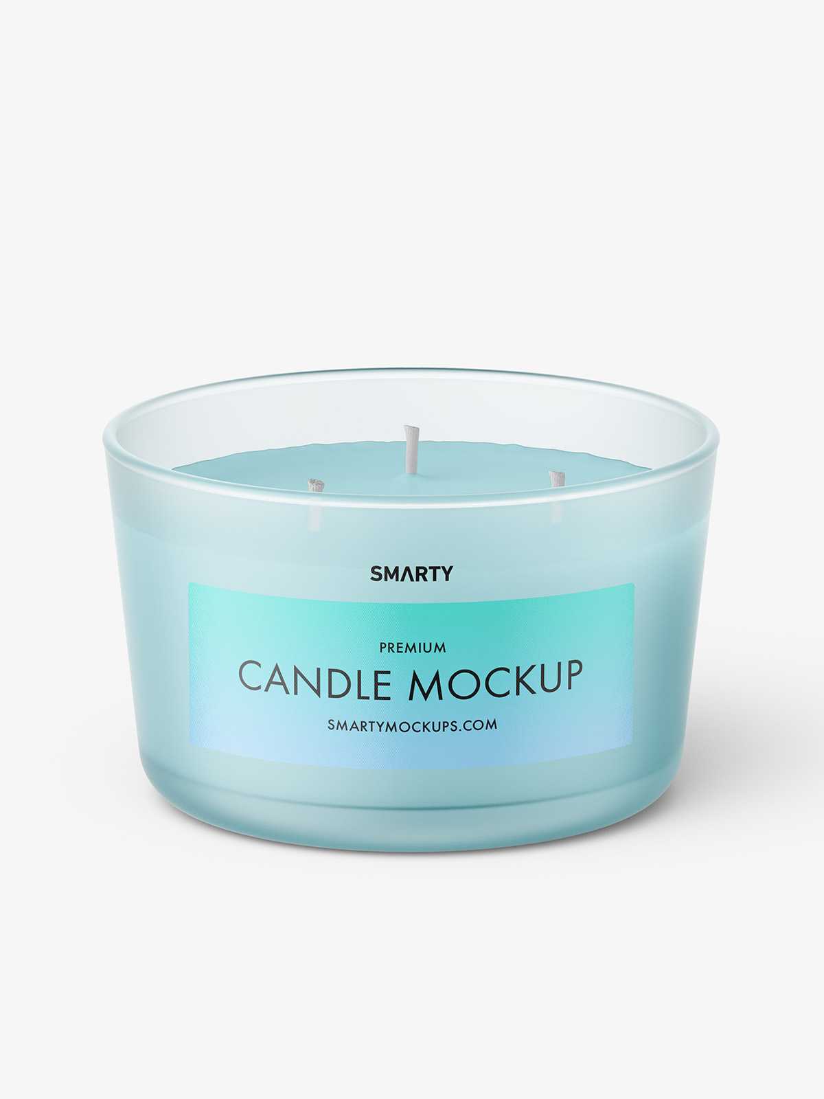 Glass candle mockup / frosted