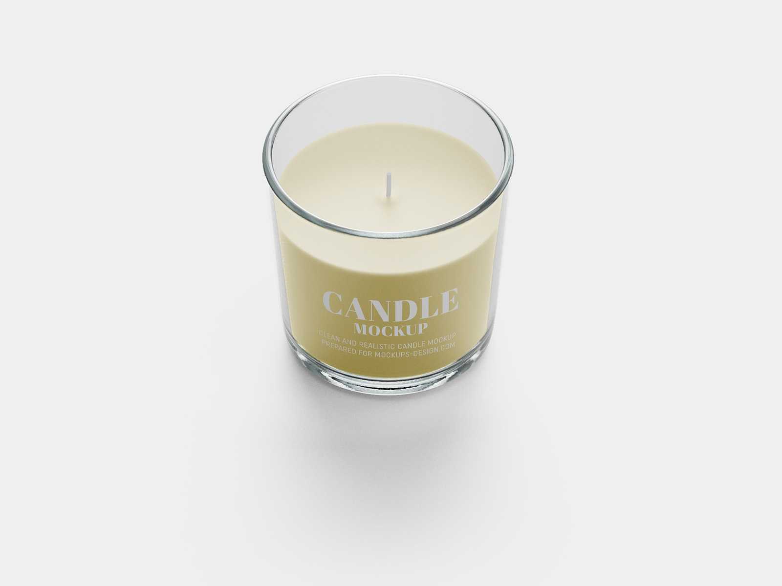 Glass candle mockup