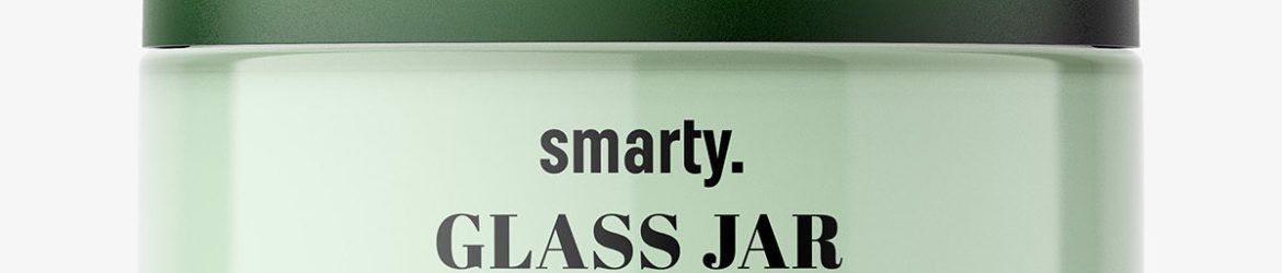 Glass cosmetic jar with matt cap mockup