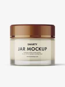 Glass jar with cream mockup