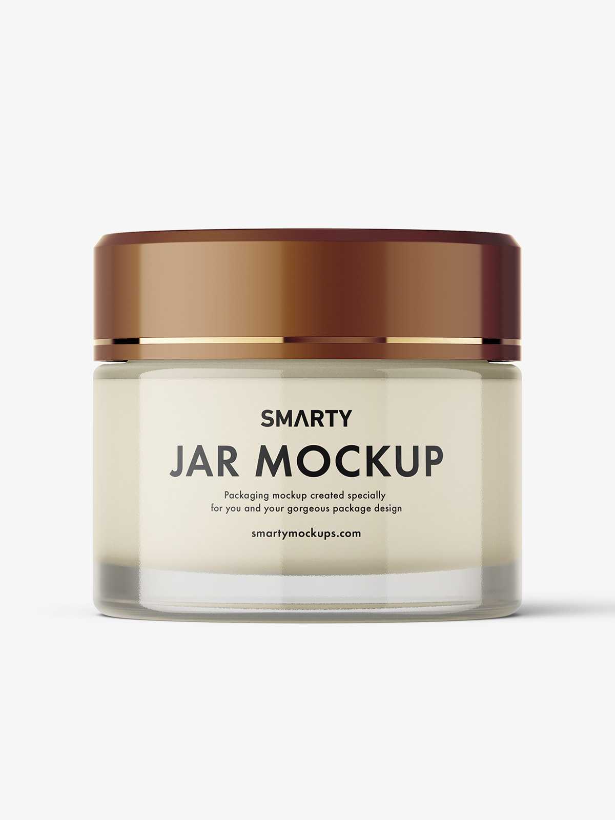 Glass jar with cream mockup