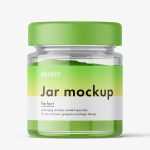 Glass jar with powder mockup