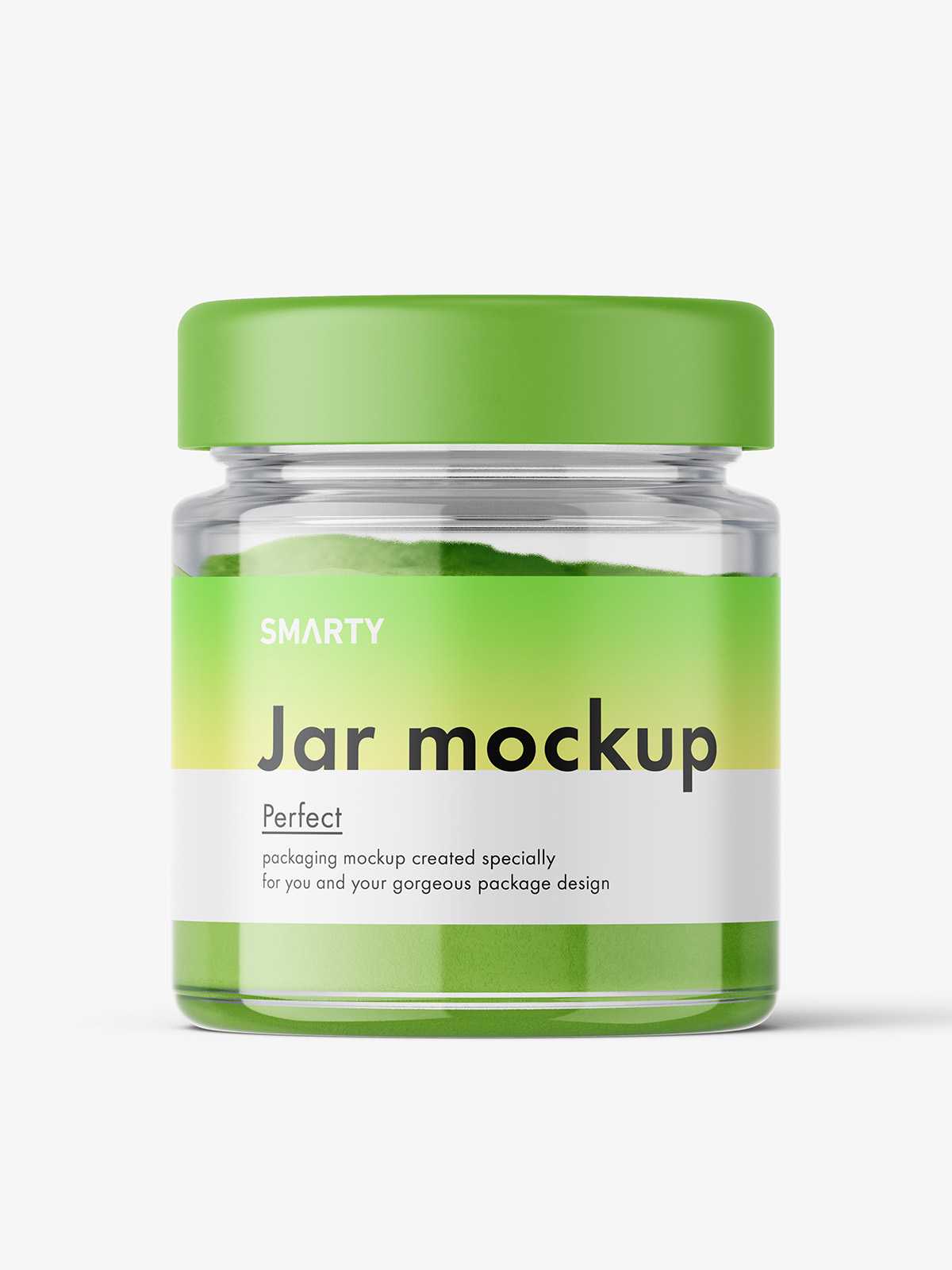 Glass jar with powder mockup