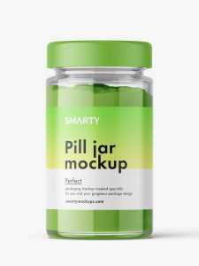 Glass jar with powder mockup