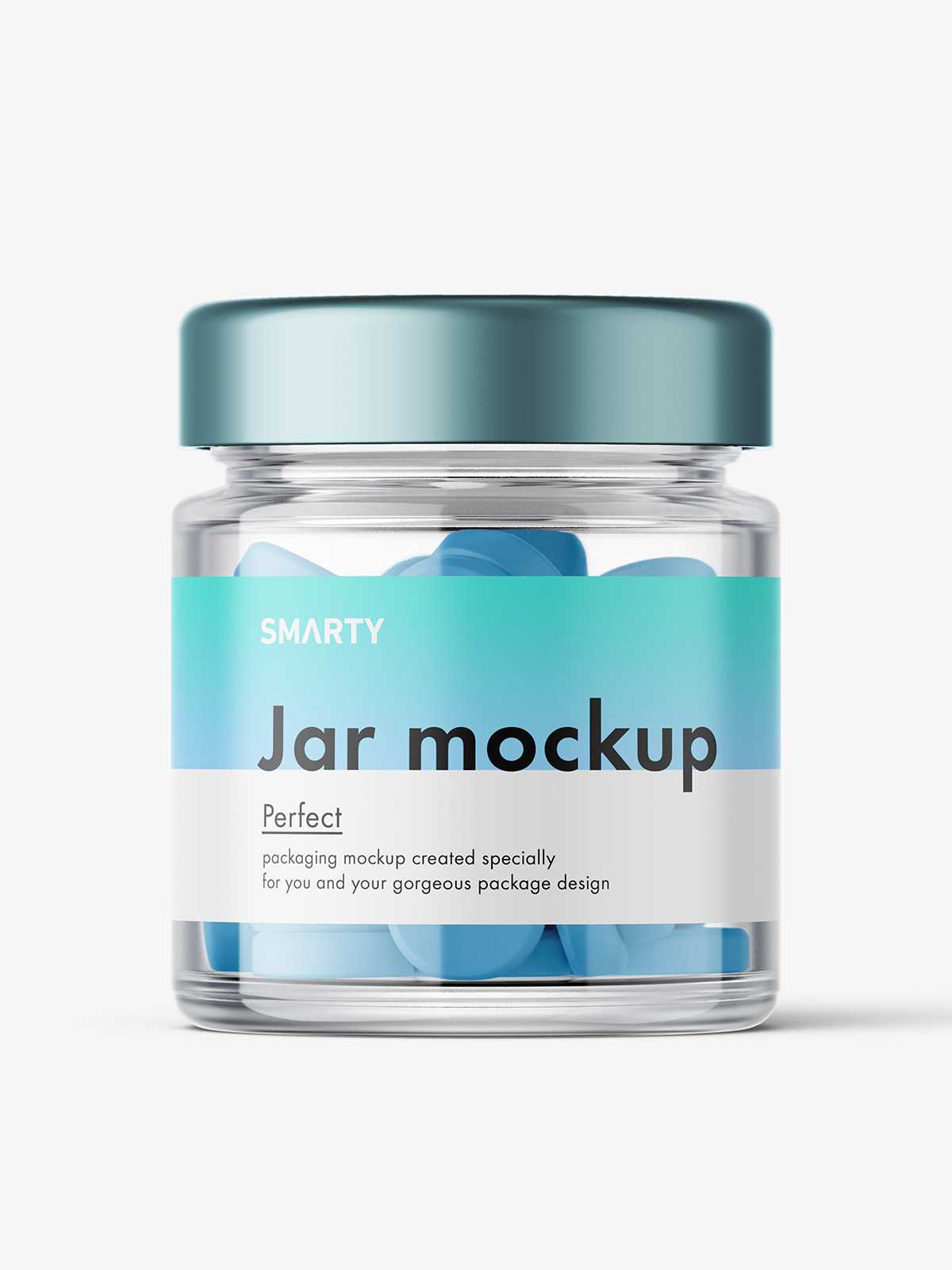 Glass Jar with tablets mockup