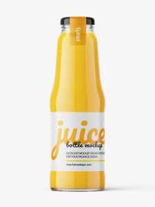 Glass juice bottle mockup