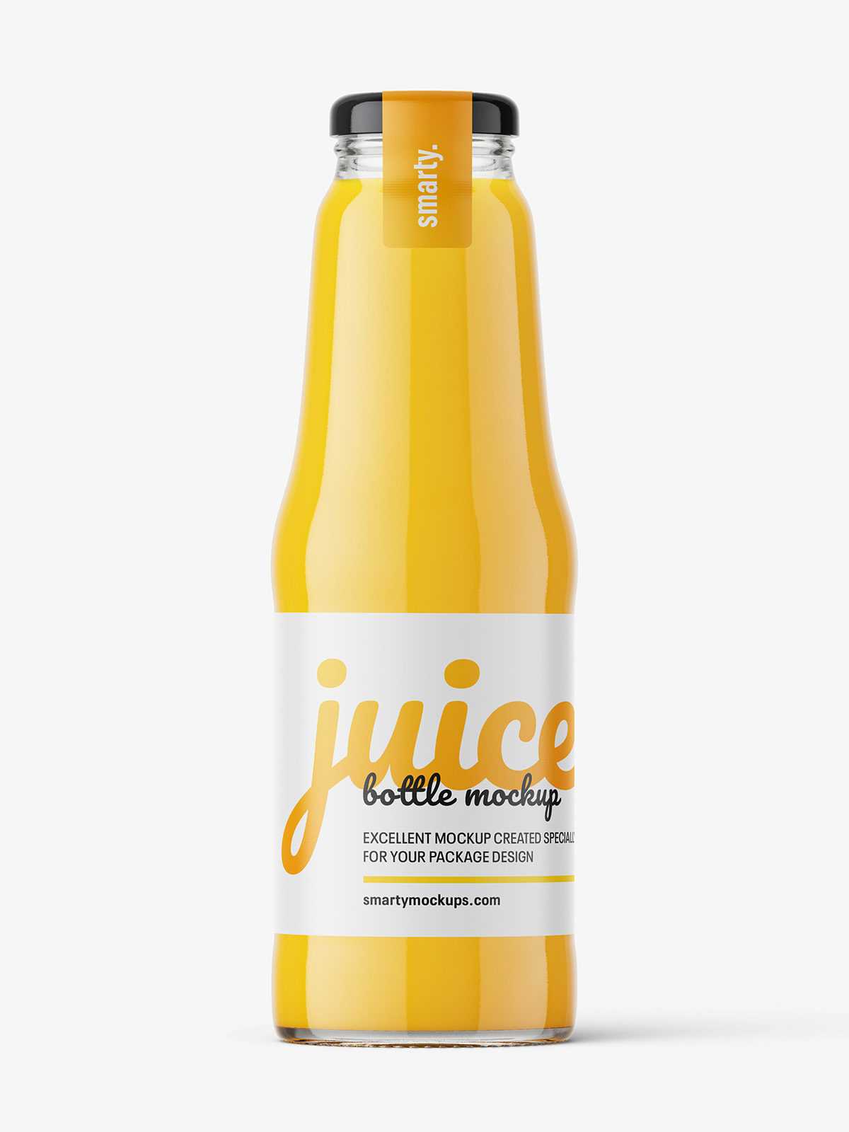 Glass juice bottle mockup