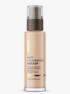 Glass matt foundation bottle mockup