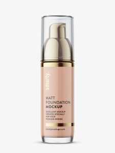 Glass matt foundation bottle mockup