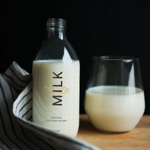 Glass Milk Bottle Mockup (PSD)