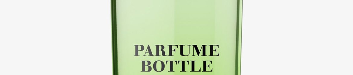 Glass perfume bottle mockup