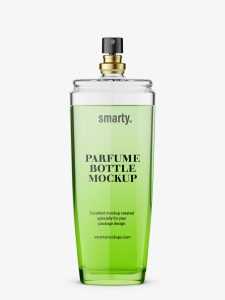 Glass perfume bottle mockup