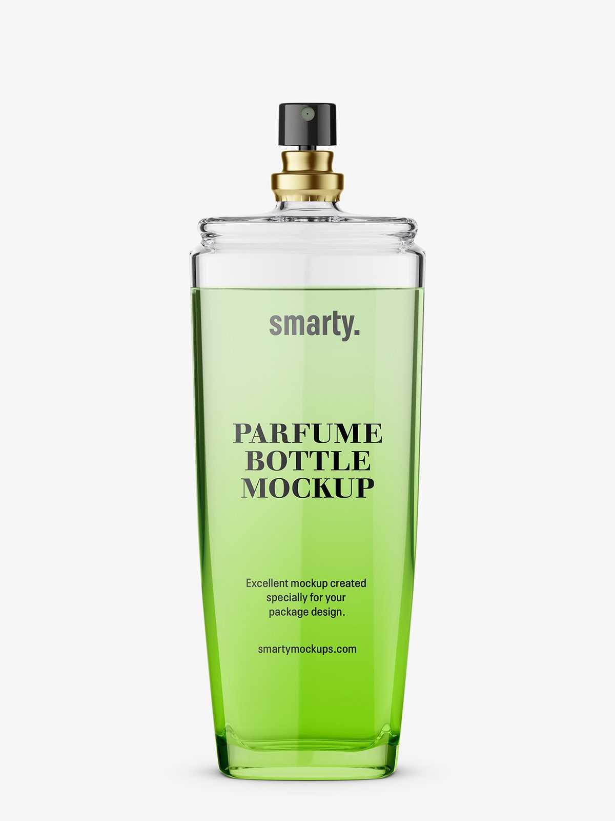 Glass perfume bottle mockup