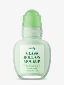 Glass roll-on bottle mockup