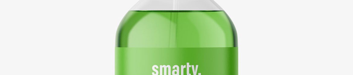 Glass spray bottle mockup