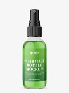 Glass spray bottle mockup