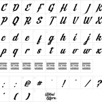 Mapa de caracteres da fonte Global Bikers Font