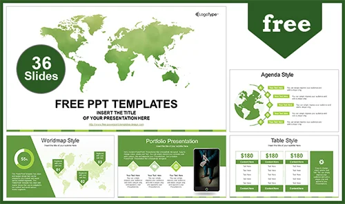 Global Business Map PowerPoint Template