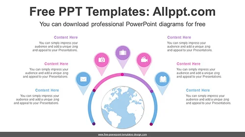 Global Map Placemark PowerPoint Diagram