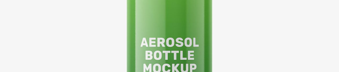 Glossy aerosol bottle mockup / 300 ml Glossy aerosol bottle mockup / 300 ml