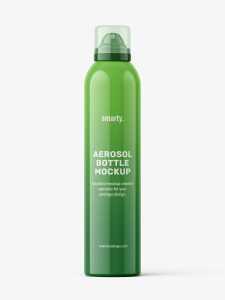 Glossy aerosol bottle mockup / 300 ml