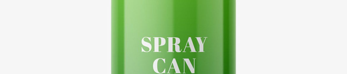 Glossy aerosol can mockup