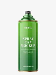 Glossy aerosol can mockup