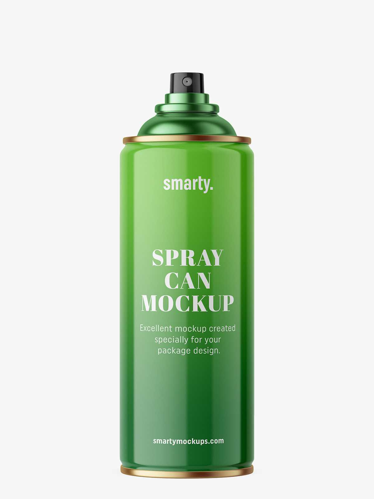 Glossy aerosol can mockup