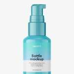 Glossy airless pump bottle mockup