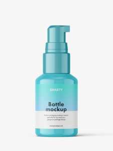 Glossy airless pump bottle mockup