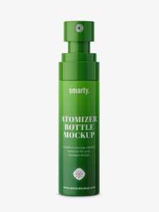 Glossy atomizer bottle mockup
