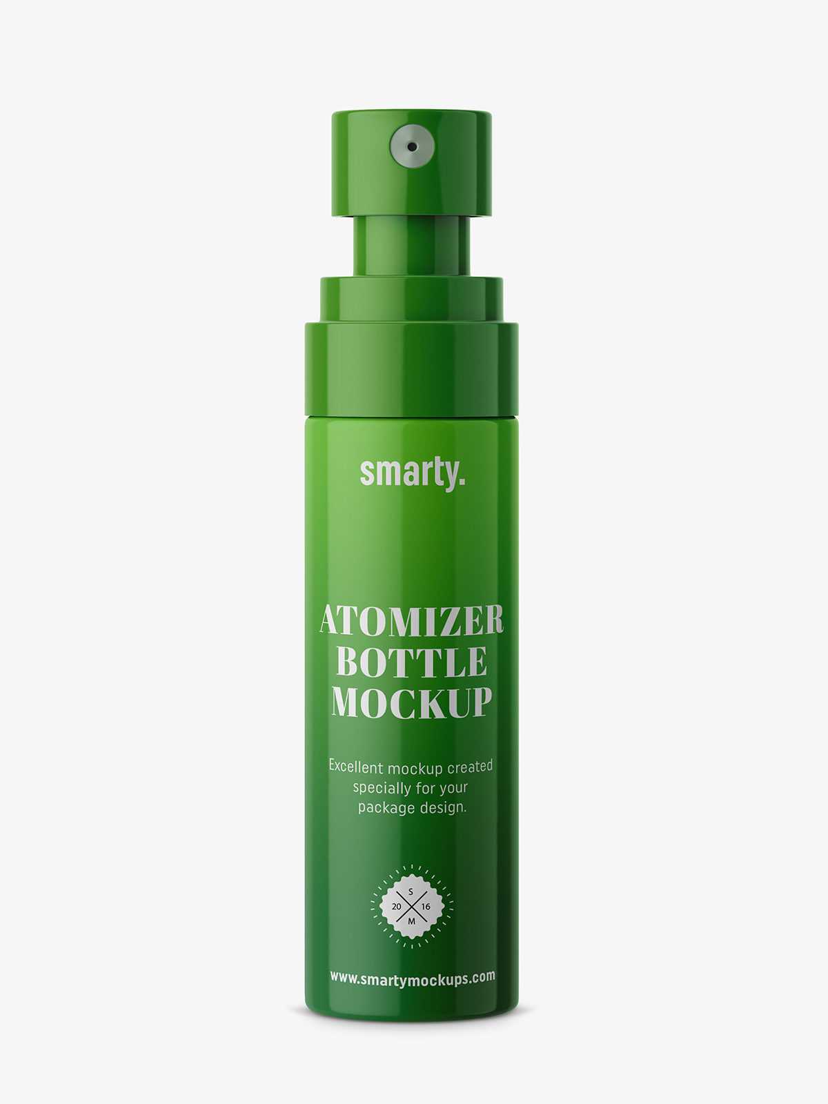 Glossy atomizer bottle mockup