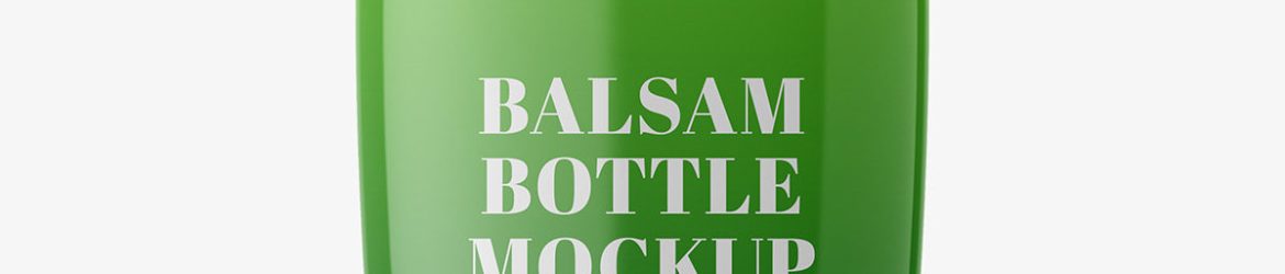 Glossy balsam bottle mockup
